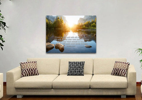 Proverbs 3:5-6 #17 'Trust in the Lord with all your Heart' Bible Verse Canvas Wall Art